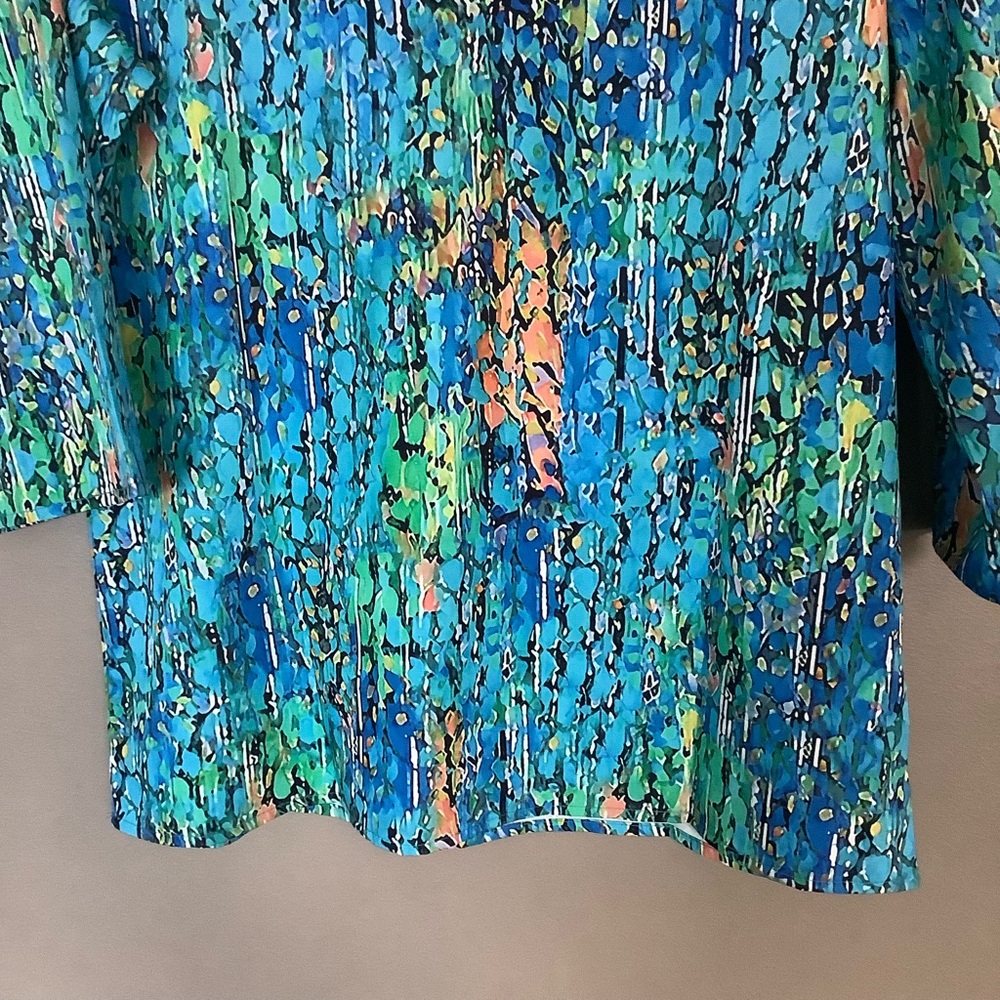 Blue Multicolor Design Top - Picture 4 of 7